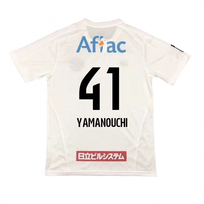 ילדים Yusei Yamanouchi #41 לבן שחור הרחק ג'רזי 2024/25 חולצה קצרה