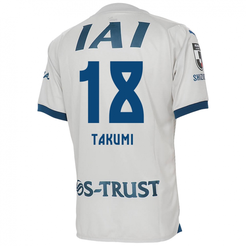 ילדים Takumi Kato #18 לבן אדוםלבן כחול הרחק ג'רזי 2024/25 חולצה קצרה