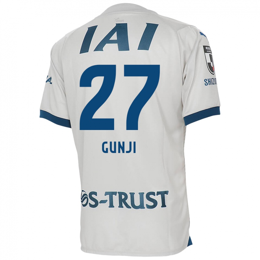 ילדים Riku Gunji #27 לבן אדוםלבן כחול הרחק ג'רזי 2024/25 חולצה קצרה