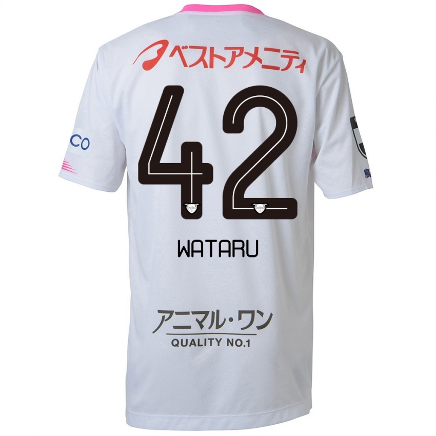 ילדים Wataru Harada #42 לבן כחול ורוד הרחק ג'רזי 2024/25 חולצה קצרה