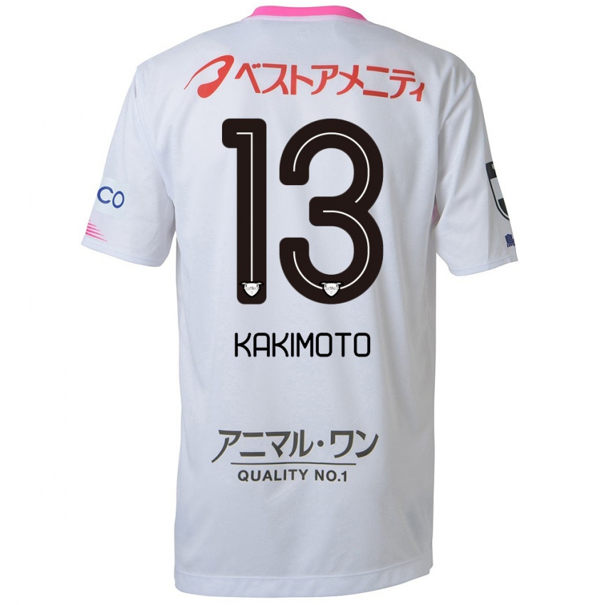 ילדים Yuto Kakimoto #13 לבן כחול ורוד הרחק ג'רזי 2024/25 חולצה קצרה