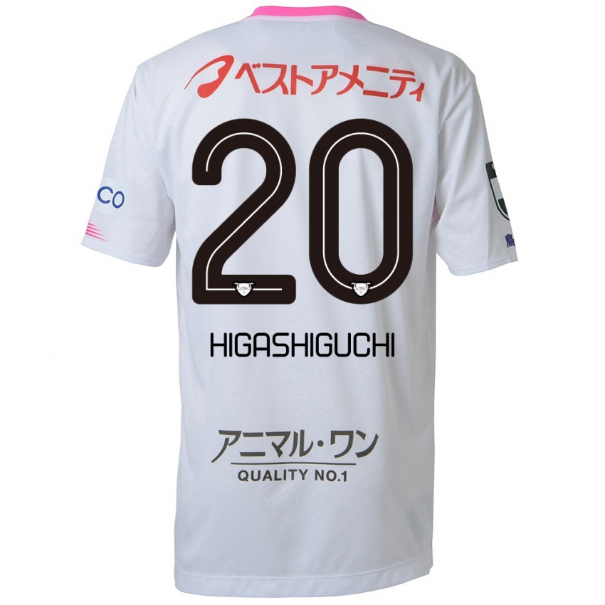 ילדים Aitaro Higashiguchi #20 לבן כחול ורוד הרחק ג'רזי 2024/25 חולצה קצרה