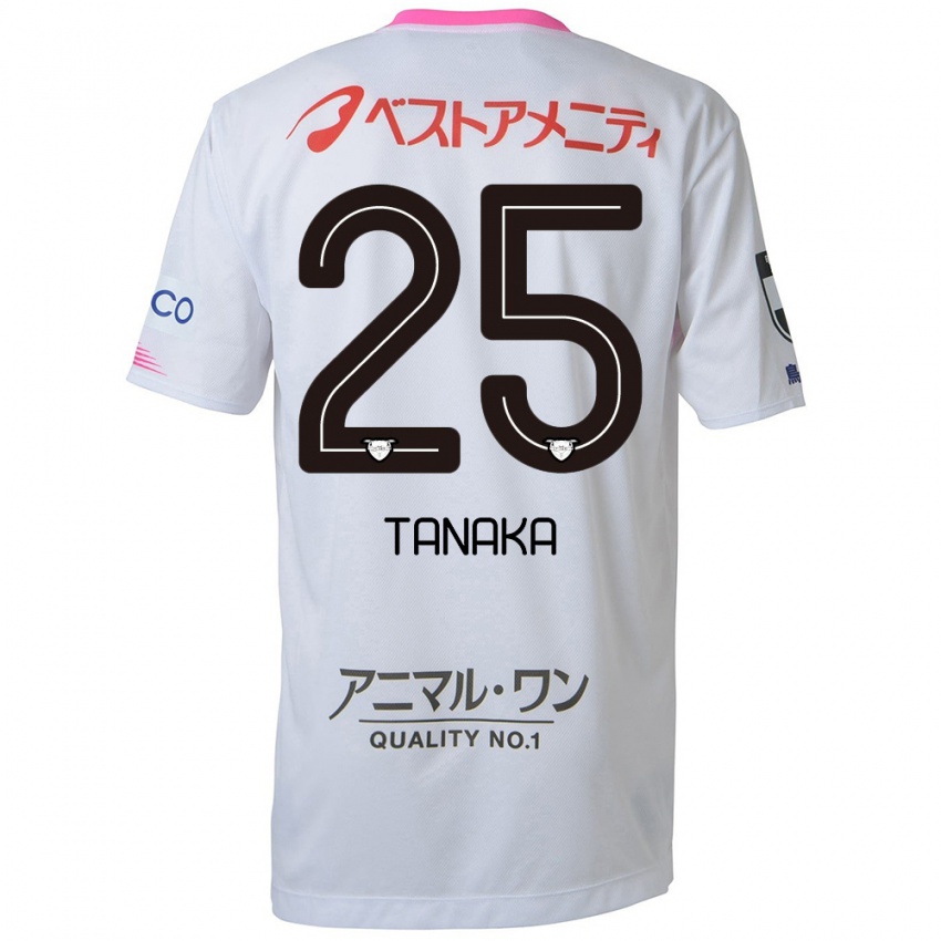 ילדים Yuto Tanaka #25 לבן כחול ורוד הרחק ג'רזי 2024/25 חולצה קצרה