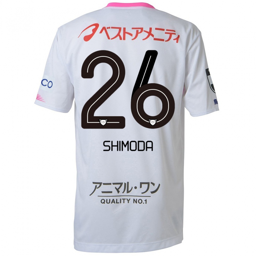 ילדים Yuta Shimoda #26 לבן כחול ורוד הרחק ג'רזי 2024/25 חולצה קצרה