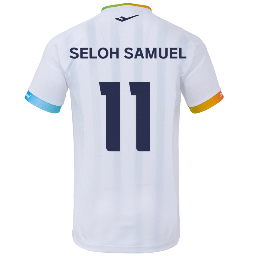 ילדים Gbato Seloh Samuel #11 לבן אדוםלבן כחול הרחק ג'רזי 2024/25 חולצה קצרה