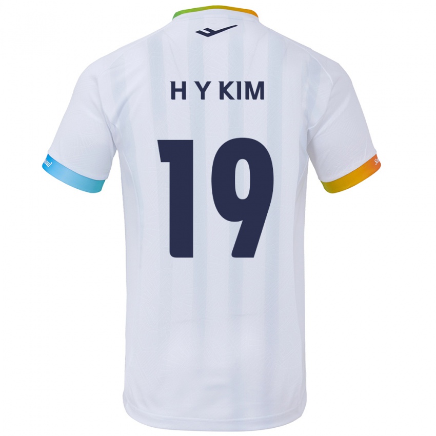 ילדים Yong-Hyuk Kim #19 לבן אדוםלבן כחול הרחק ג'רזי 2024/25 חולצה קצרה