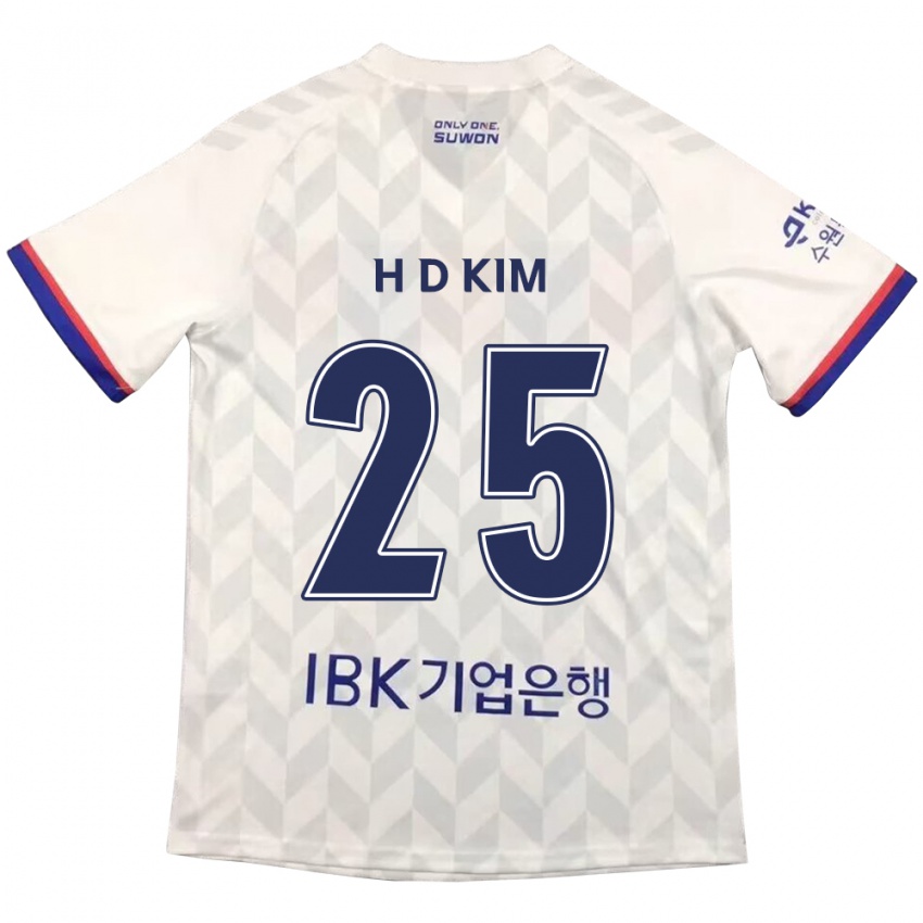 ילדים Dae-Hyun Kim #25 לבן אדוםלבן כחול הרחק ג'רזי 2024/25 חולצה קצרה