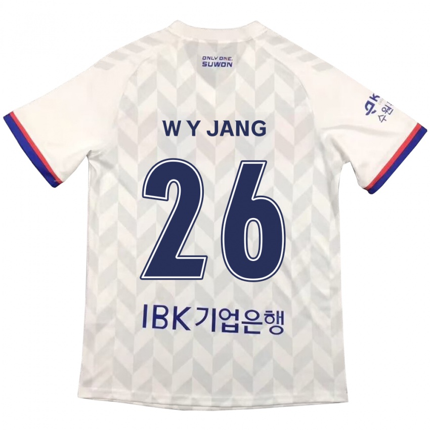 ילדים Young-Woo Jang #26 לבן אדוםלבן כחול הרחק ג'רזי 2024/25 חולצה קצרה