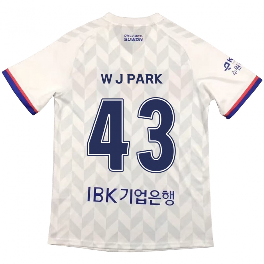 ילדים Jin-Woo Park #43 לבן אדוםלבן כחול הרחק ג'רזי 2024/25 חולצה קצרה