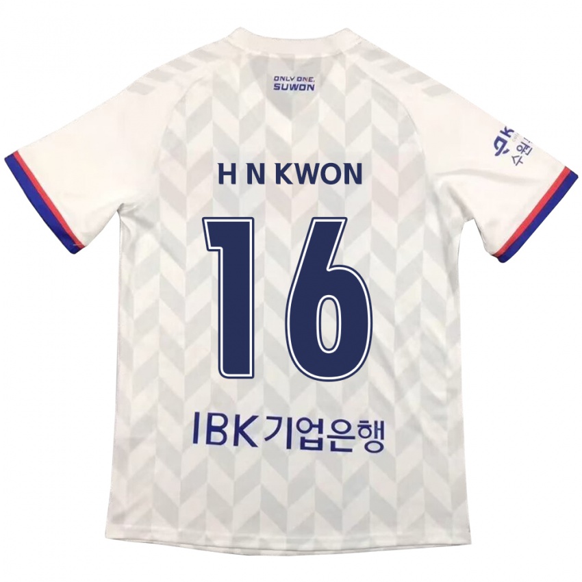 ילדים Nam-Hoon Kwon #16 לבן אדוםלבן כחול הרחק ג'רזי 2024/25 חולצה קצרה