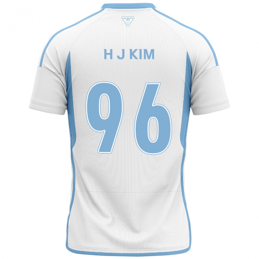 ילדים Ji-Hyun Kim #96 לבן אדוםלבן כחול הרחק ג'רזי 2024/25 חולצה קצרה