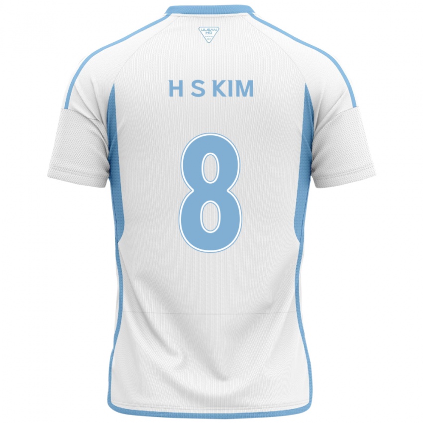 ילדים Seung-Hyun Kim #8 לבן אדוםלבן כחול הרחק ג'רזי 2024/25 חולצה קצרה