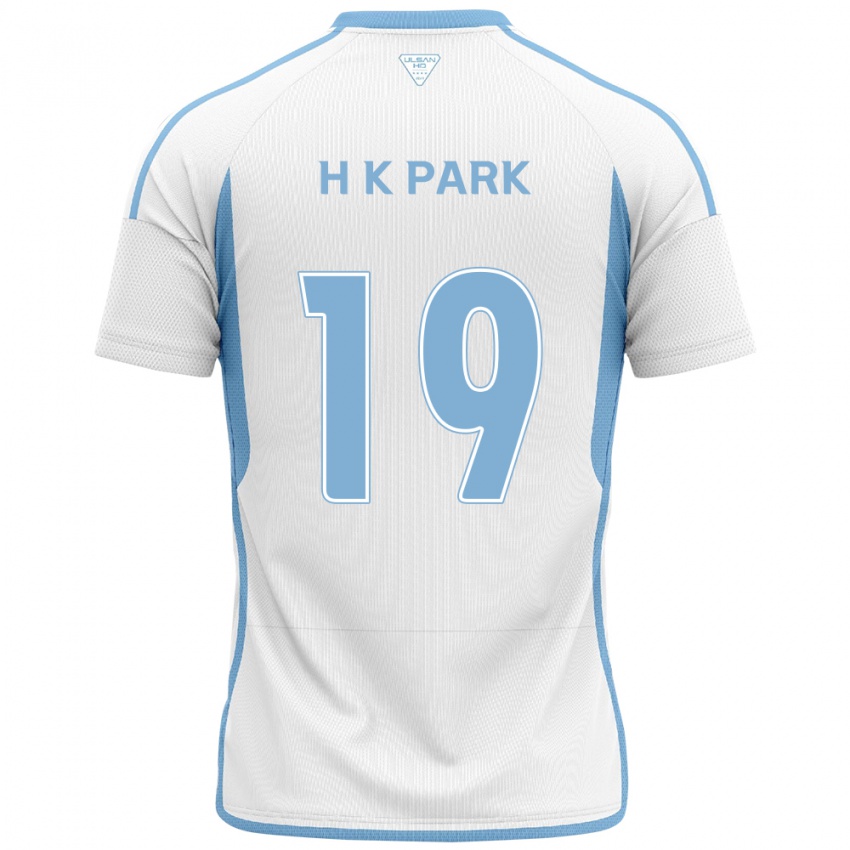 ילדים Kang-Hyun Park #19 לבן אדוםלבן כחול הרחק ג'רזי 2024/25 חולצה קצרה