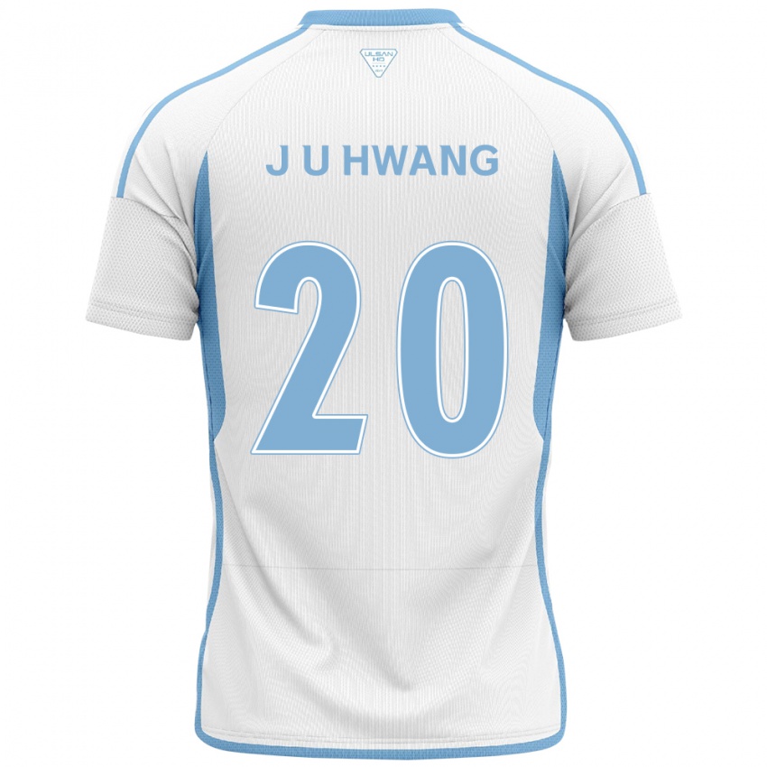 ילדים Ui-Jun Hwang #20 לבן אדוםלבן כחול הרחק ג'רזי 2024/25 חולצה קצרה