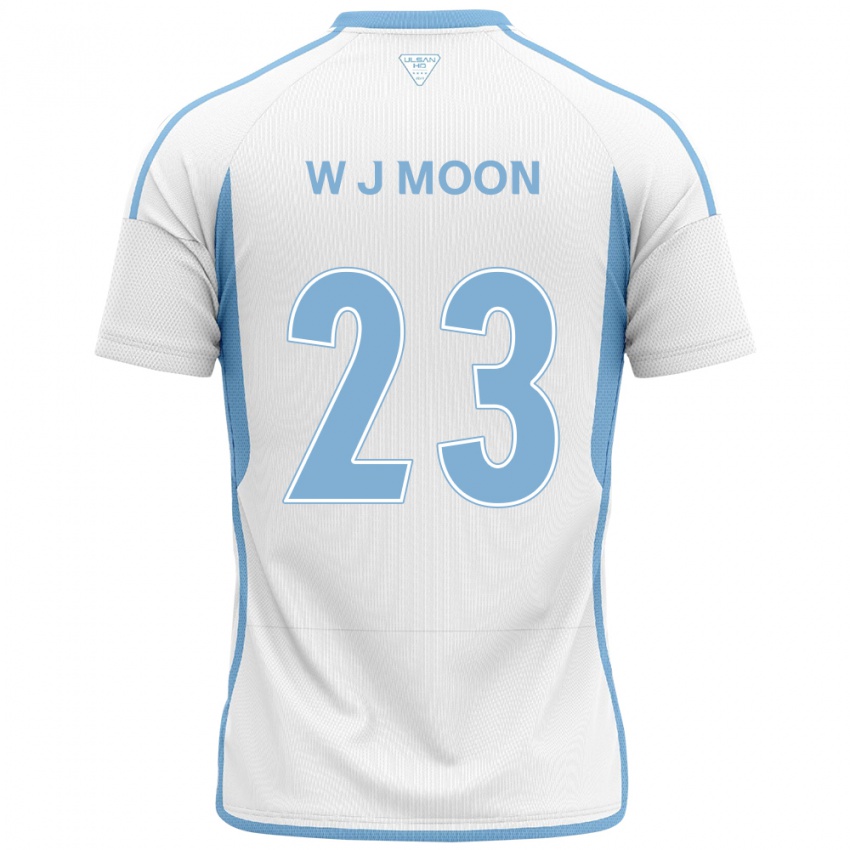 ילדים Ji-Won Moon #23 לבן אדוםלבן כחול הרחק ג'רזי 2024/25 חולצה קצרה