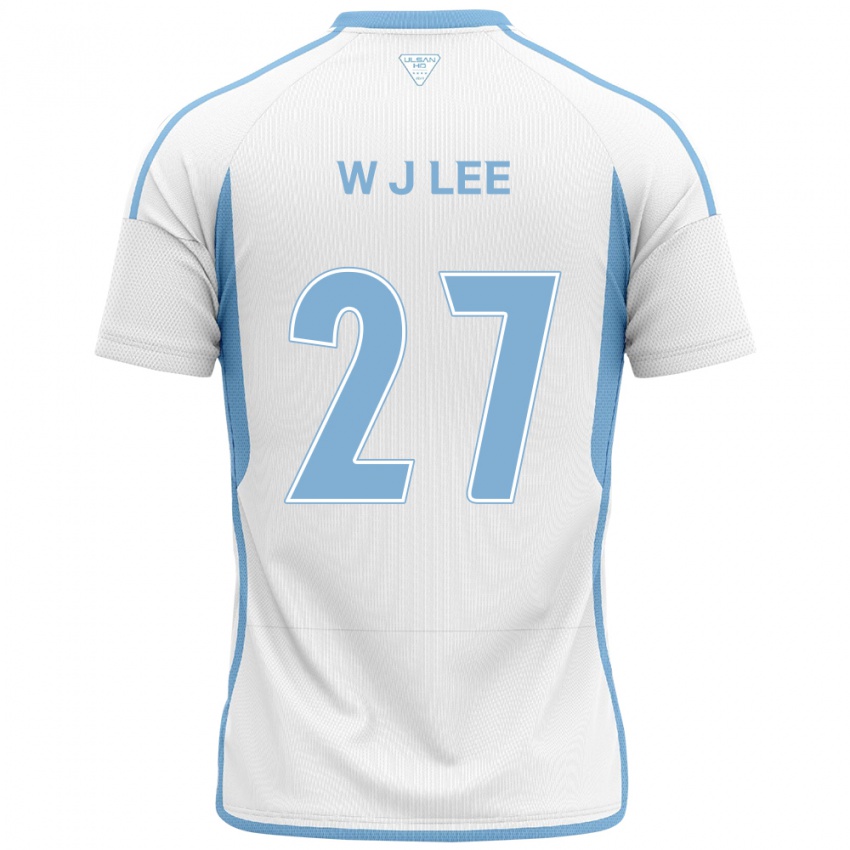 ילדים Ji-Woo Lee #27 לבן אדוםלבן כחול הרחק ג'רזי 2024/25 חולצה קצרה