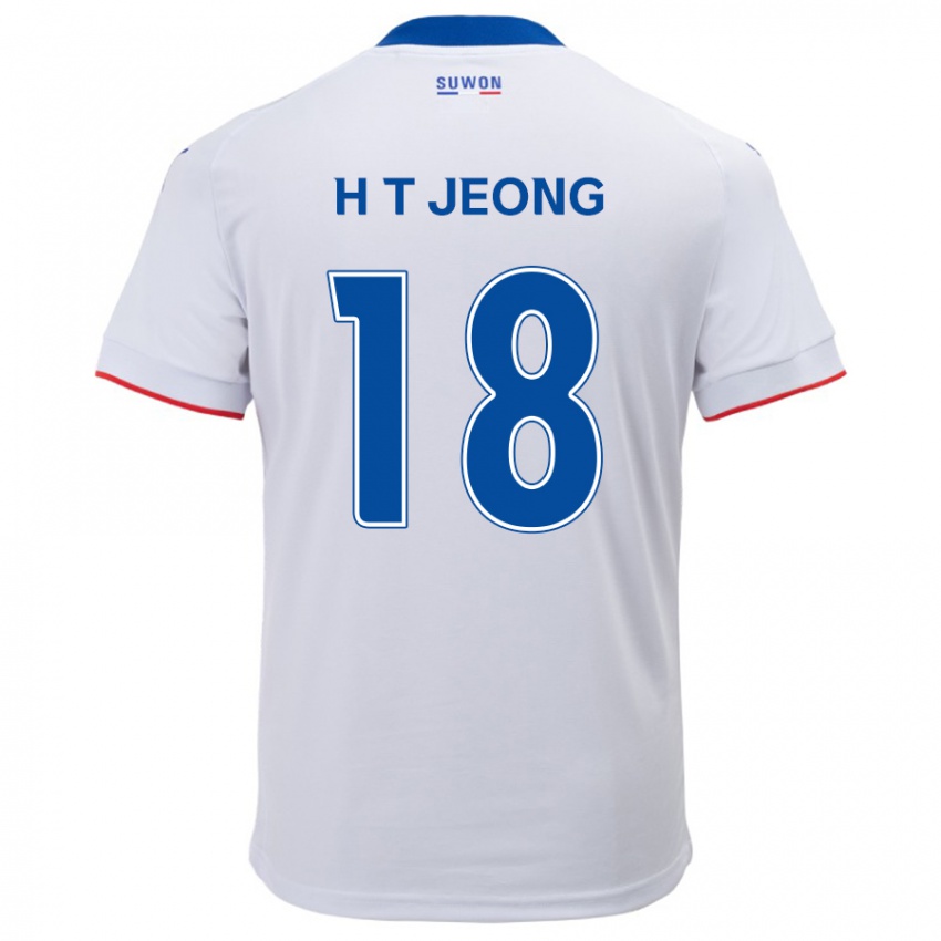 ילדים Tae-Hwan Jeong #18 לבן אדוםלבן כחול הרחק ג'רזי 2024/25 חולצה קצרה