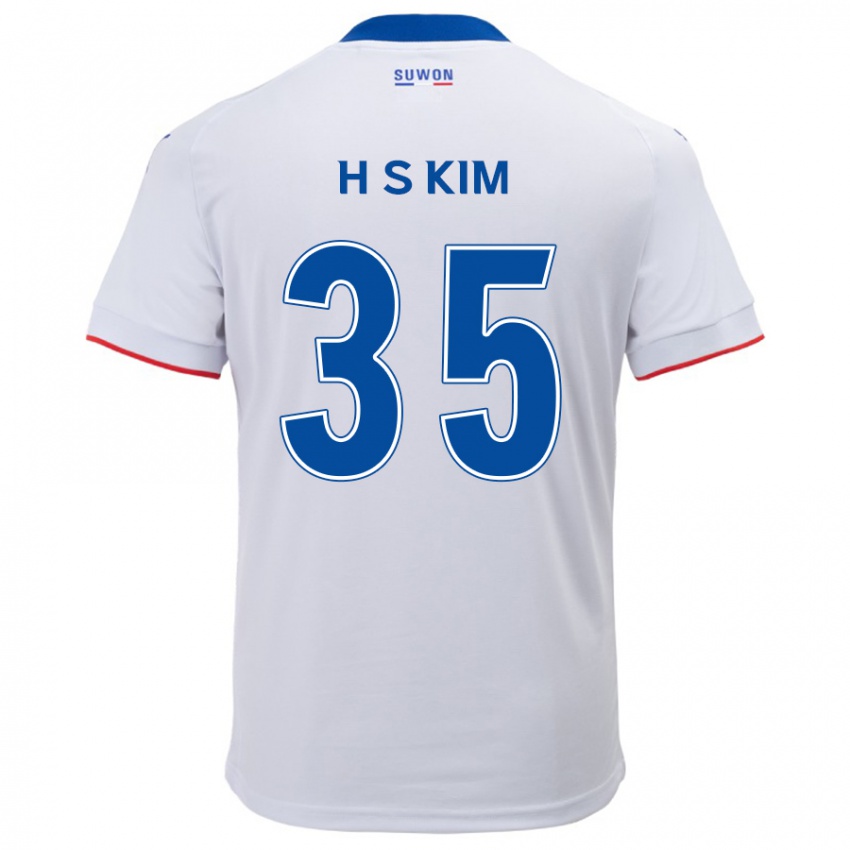 ילדים Seung-Hyun Kim #35 לבן אדוםלבן כחול הרחק ג'רזי 2024/25 חולצה קצרה