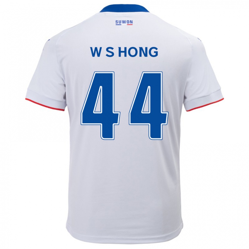 ילדים Sang-Won Hong #44 לבן אדוםלבן כחול הרחק ג'רזי 2024/25 חולצה קצרה