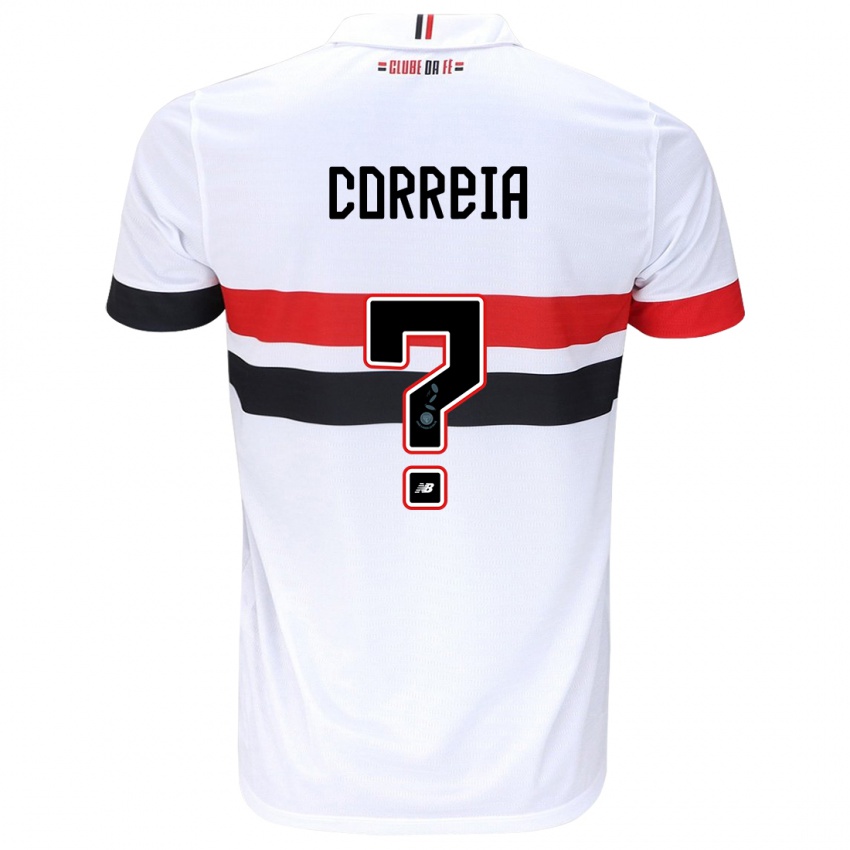 גברים Arthur Correia #0 לבן אדום שחור ג'רזי ביתית 2024/25 חולצה קצרה