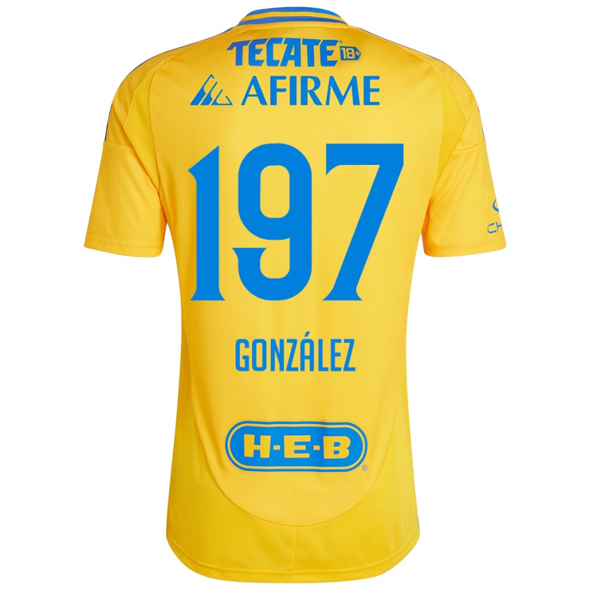 גברים Germán González #197 זהב צהוב ג'רזי ביתית 2024/25 חולצה קצרה