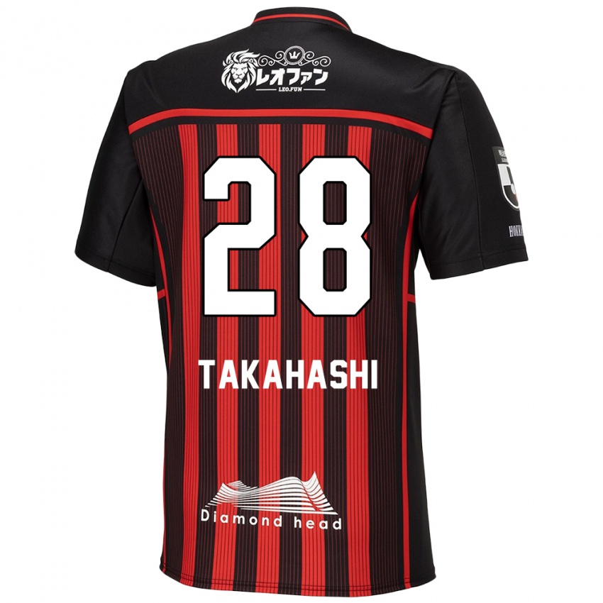 גברים Koga Takahashi #28 אדום שחור ג'רזי ביתית 2024/25 חולצה קצרה