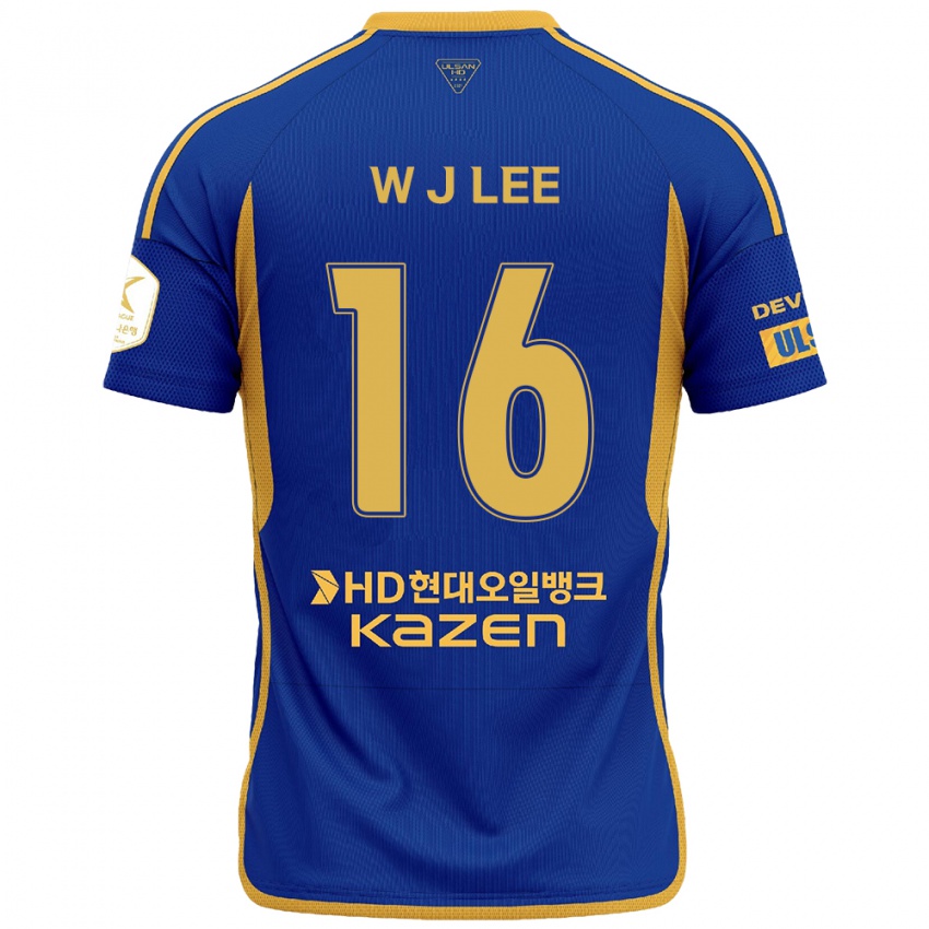 גברים Jae-Wook Lee #16 כחול צהוב ג'רזי ביתית 2024/25 חולצה קצרה