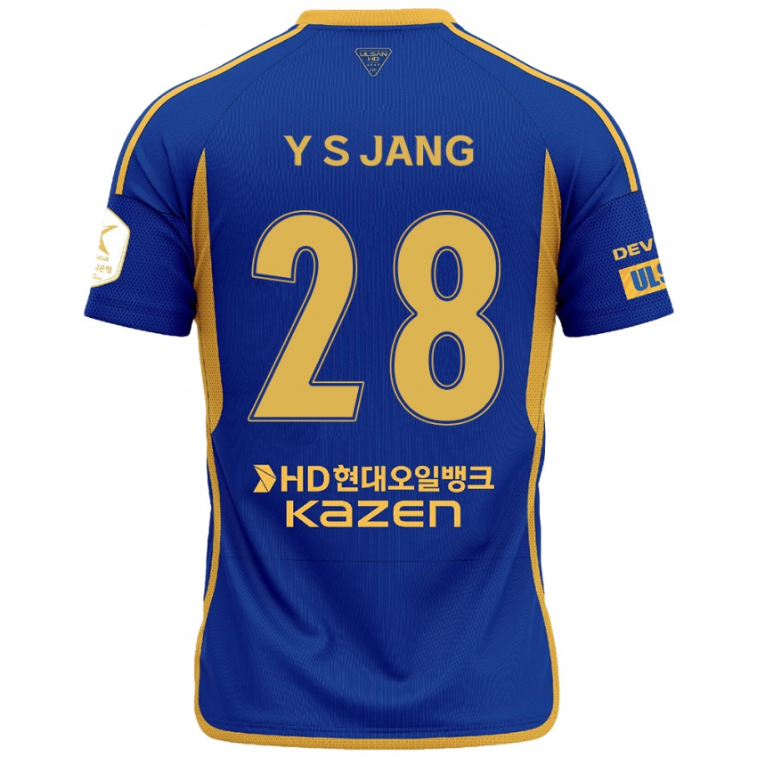 גברים See-Young Jang #28 כחול צהוב ג'רזי ביתית 2024/25 חולצה קצרה