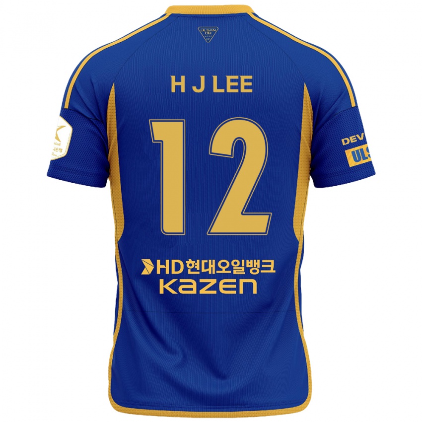 גברים Jae-Hyung Lee #12 כחול צהוב ג'רזי ביתית 2024/25 חולצה קצרה