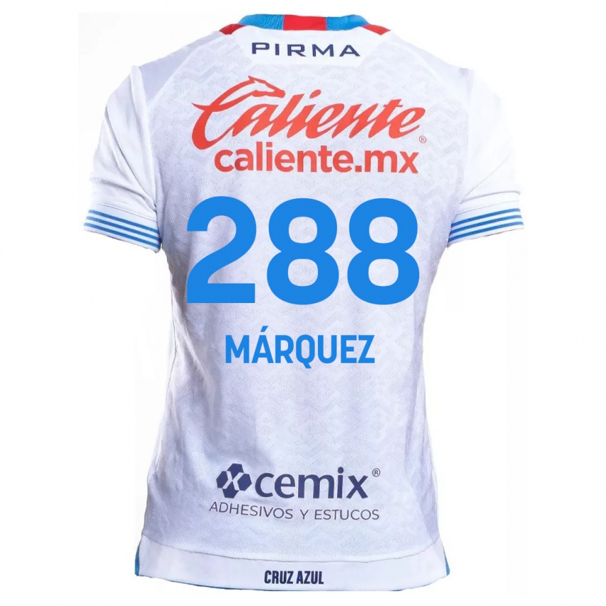 גברים Víctor Márquez #288 לבן אדוםלבן כחול הרחק ג'רזי 2024/25 חולצה קצרה