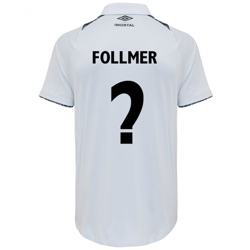 גברים Luan Follmer #0 לבן אדוםלבן כחול הרחק ג'רזי 2024/25 חולצה קצרה