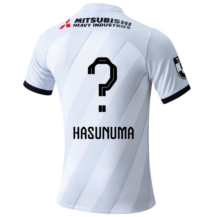 גברים Shunsuke Hasunuma #0 לבן אפור הרחק ג'רזי 2024/25 חולצה קצרה