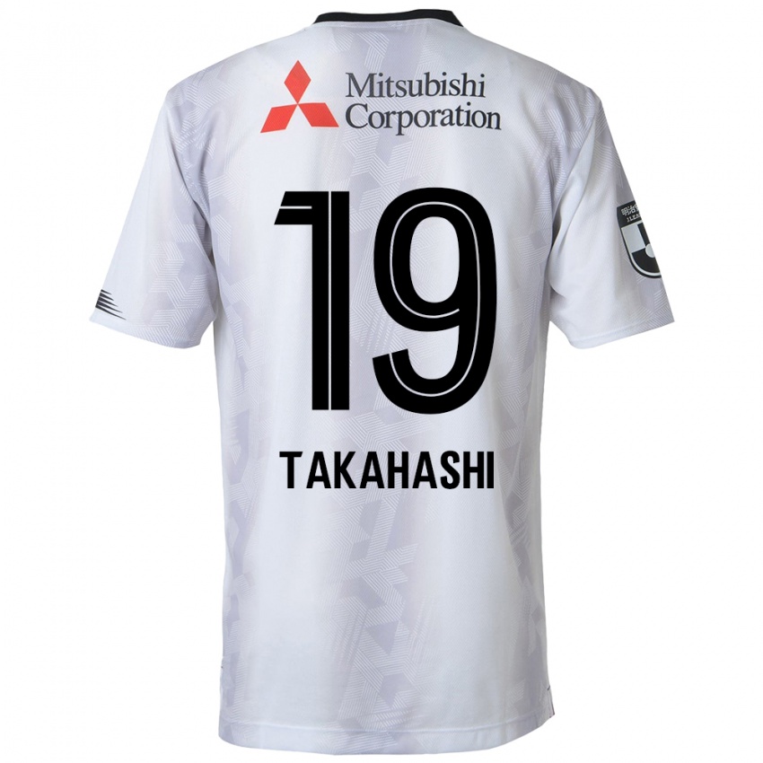 גברים Yuya Takahashi #19 לבן שחור הרחק ג'רזי 2024/25 חולצה קצרה