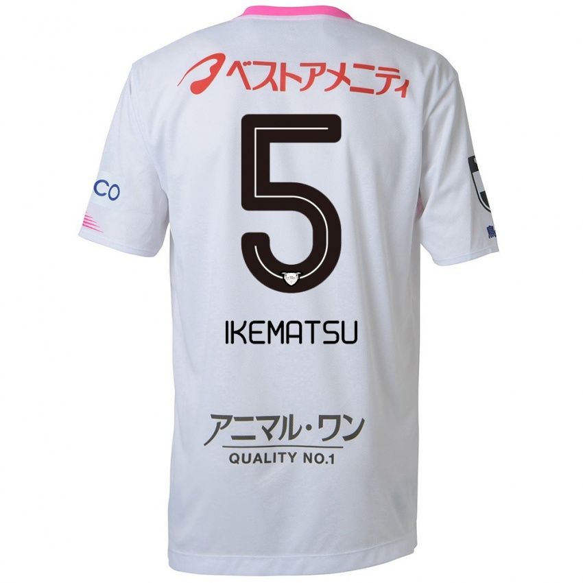 גברים Teppei Ikematsu #5 לבן כחול ורוד הרחק ג'רזי 2024/25 חולצה קצרה