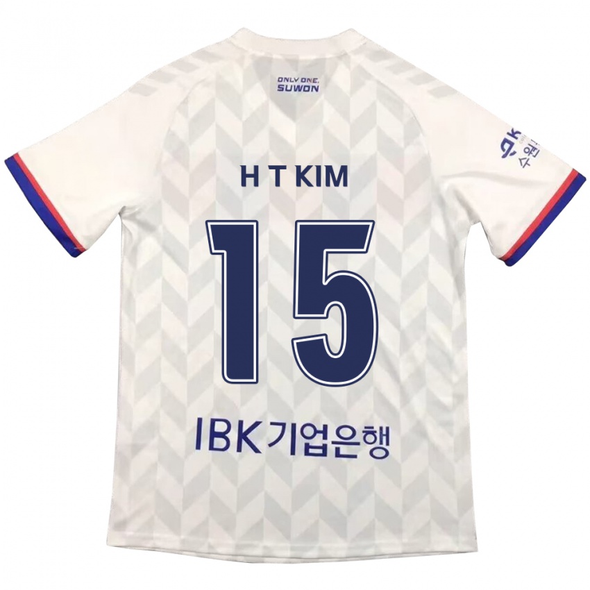 גברים Tae-Han Kim #15 לבן אדוםלבן כחול הרחק ג'רזי 2024/25 חולצה קצרה