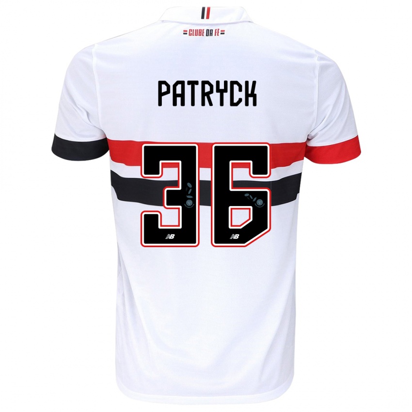 נשים Patryck Lanza Dos Reis #36 לבן אדום שחור ג'רזי ביתית 2024/25 חולצה קצרה