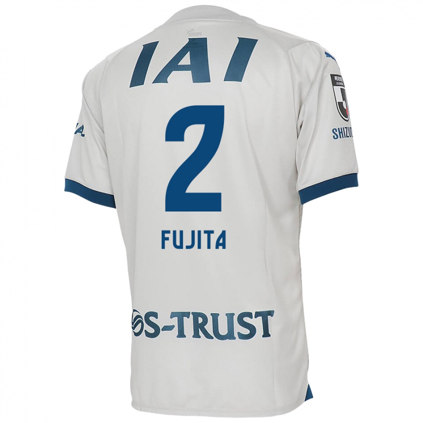 נשים Shunsuke Fujita #2 לבן אדוםלבן כחול הרחק ג'רזי 2024/25 חולצה קצרה