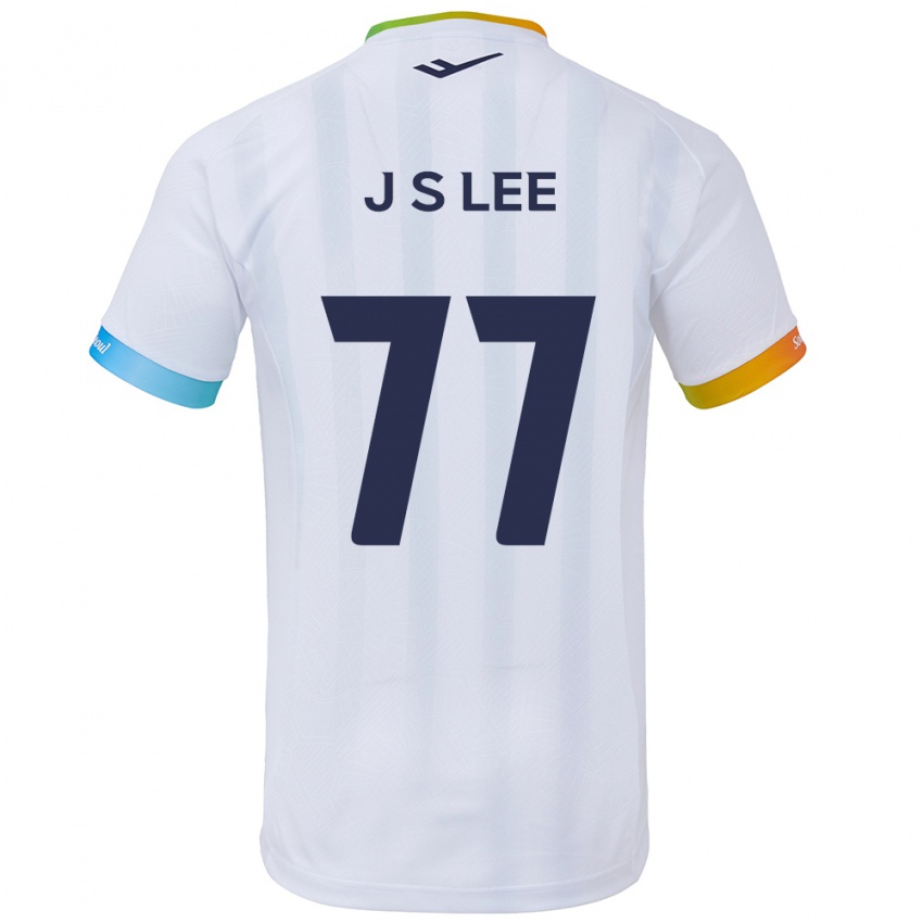 נשים Seung-Joon Lee #77 לבן אדוםלבן כחול הרחק ג'רזי 2024/25 חולצה קצרה