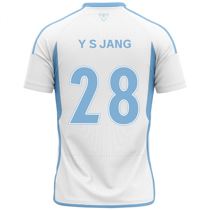 נשים See-Young Jang #28 לבן אדוםלבן כחול הרחק ג'רזי 2024/25 חולצה קצרה