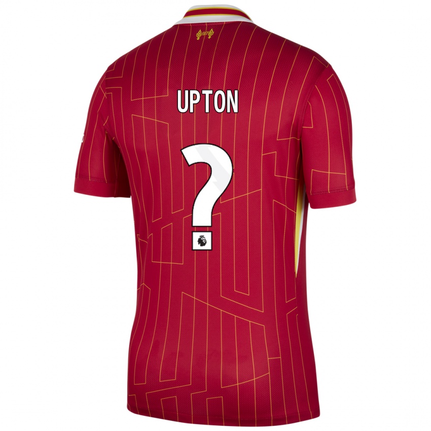 ילדים Joe Upton #0 אדום צהוב לבן ג'רזי ביתית 2024/25 חולצה קצרה