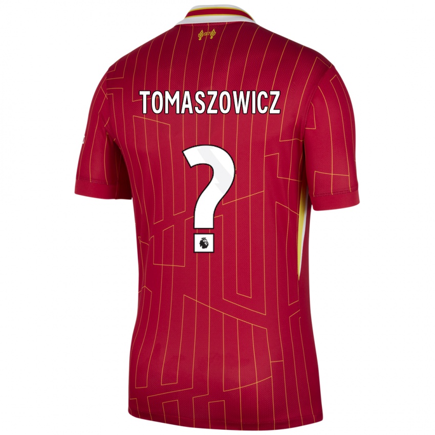 ילדים Aiden Tomaszowicz #0 אדום צהוב לבן ג'רזי ביתית 2024/25 חולצה קצרה