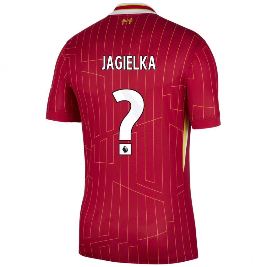 ילדים Zac Jagielka #0 אדום צהוב לבן ג'רזי ביתית 2024/25 חולצה קצרה