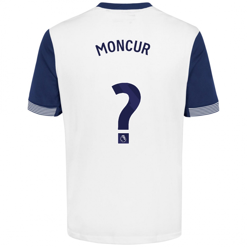 ילדים Ronny Moncur #0 לבן כחול ג'רזי ביתית 2024/25 חולצה קצרה