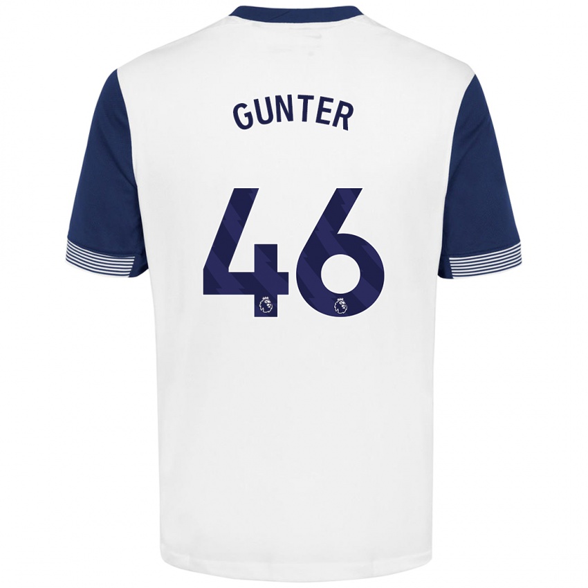 ילדים Luca Gunter #46 לבן כחול ג'רזי ביתית 2024/25 חולצה קצרה