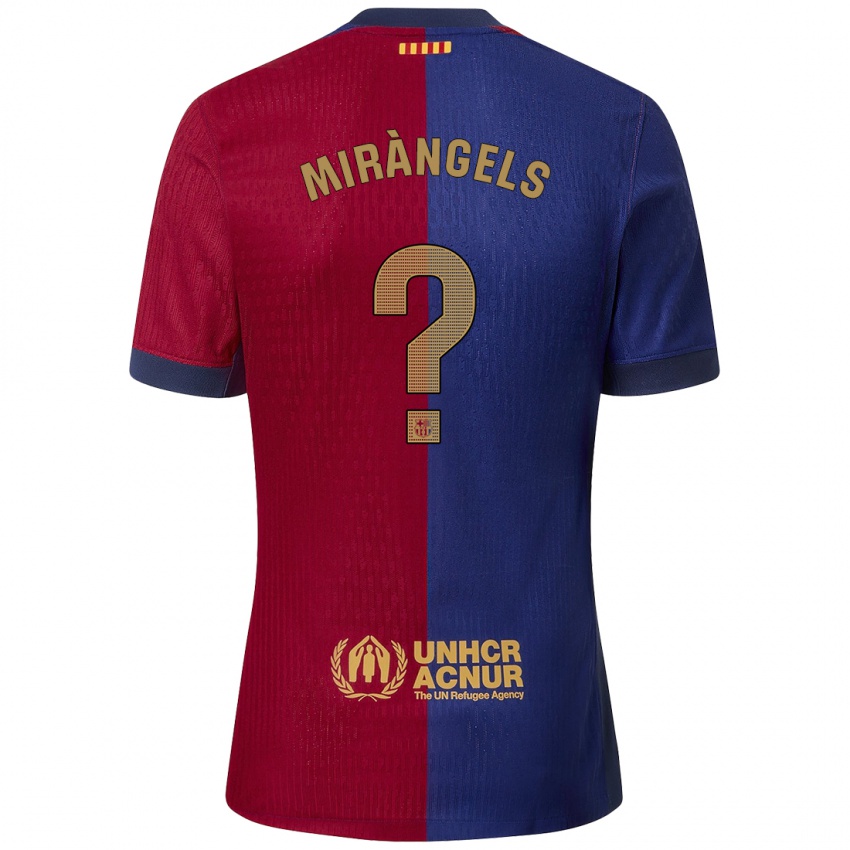 ילדים Xavi Miràngels #0 כחול אדום ג'רזי ביתית 2024/25 חולצה קצרה