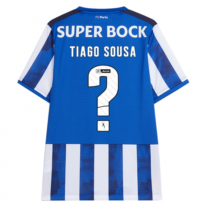 ילדים Tiago Sousa #0 כחול לבן ג'רזי ביתית 2024/25 חולצה קצרה