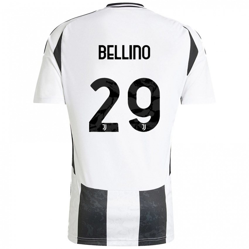 ילדים Filippo Bellino #29 לבן שחור ג'רזי ביתית 2024/25 חולצה קצרה