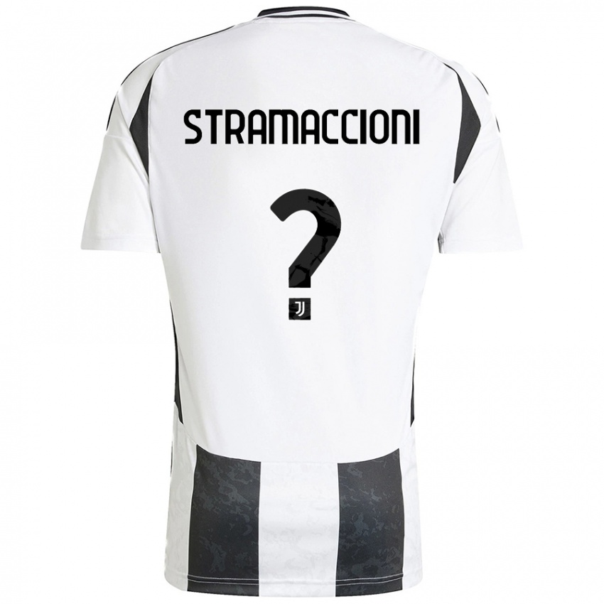 ילדים Diego Stramaccioni #0 לבן שחור ג'רזי ביתית 2024/25 חולצה קצרה