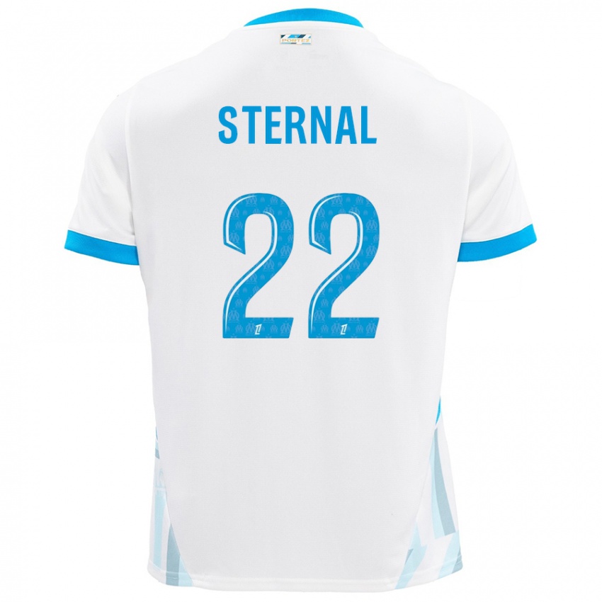 ילדים Enzo Sternal #22 שמים כחולים לבנים ג'רזי ביתית 2024/25 חולצה קצרה