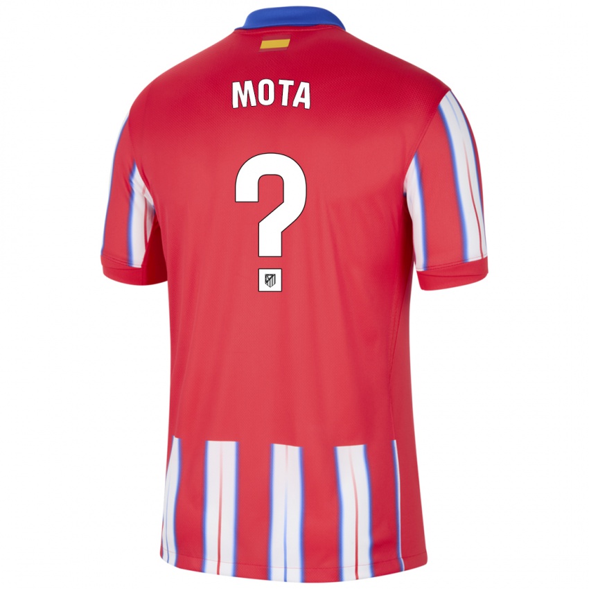 ילדים Koke Mota #0 אדום לבן כחול ג'רזי ביתית 2024/25 חולצה קצרה